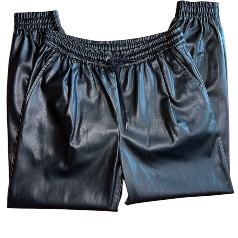 Zara faux leather sweat pant style